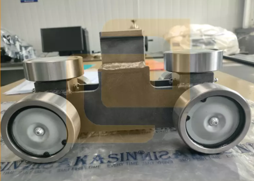 Close-up of durable roller chains designed for efficient power transfer in conveyor systems, showcasing their smooth links and sturdy construction