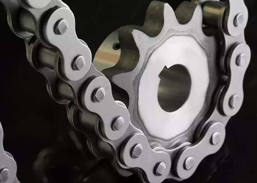 Close-up of welded chains designed for heavy-duty applications, showcasing their strength and durability